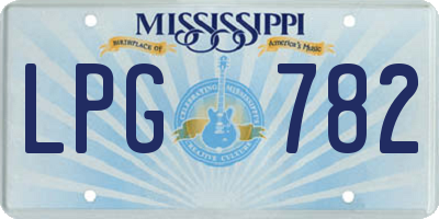 MS license plate LPG782