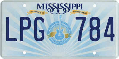 MS license plate LPG784