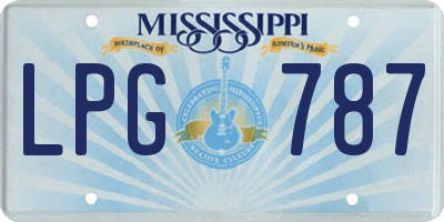 MS license plate LPG787