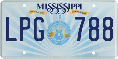 MS license plate LPG788