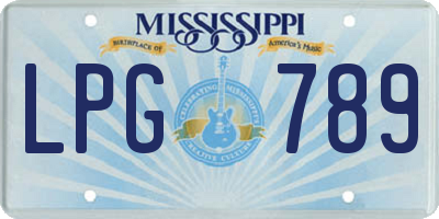 MS license plate LPG789