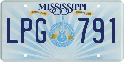 MS license plate LPG791