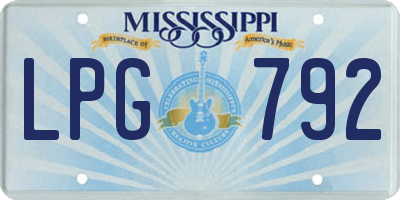 MS license plate LPG792