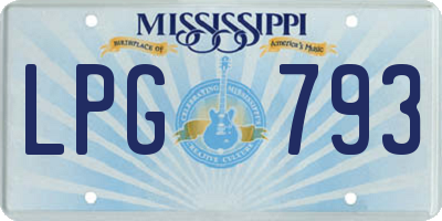 MS license plate LPG793