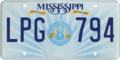 MS license plate LPG794