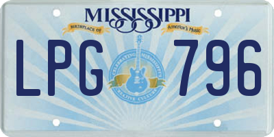 MS license plate LPG796