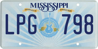 MS license plate LPG798
