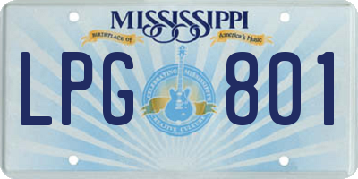 MS license plate LPG801
