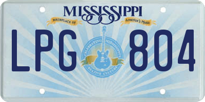 MS license plate LPG804