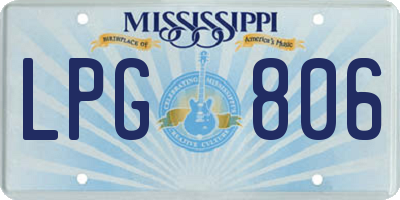 MS license plate LPG806