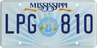 MS license plate LPG810