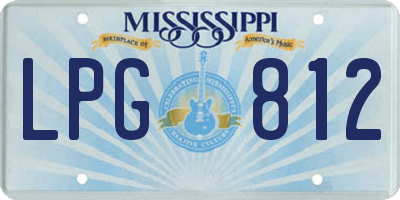 MS license plate LPG812