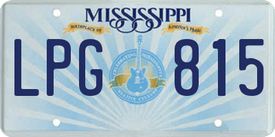 MS license plate LPG815