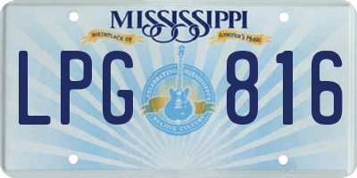 MS license plate LPG816