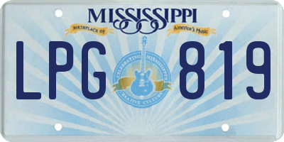 MS license plate LPG819