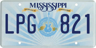 MS license plate LPG821