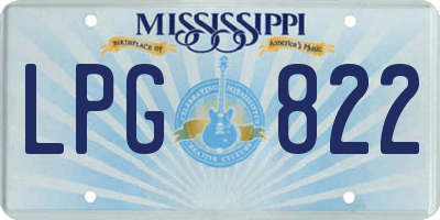 MS license plate LPG822