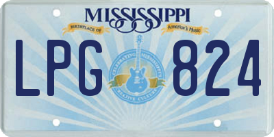 MS license plate LPG824