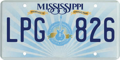 MS license plate LPG826