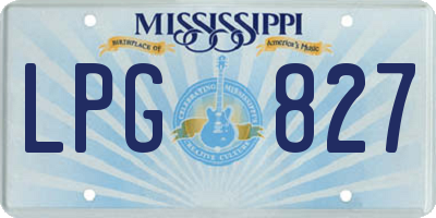 MS license plate LPG827