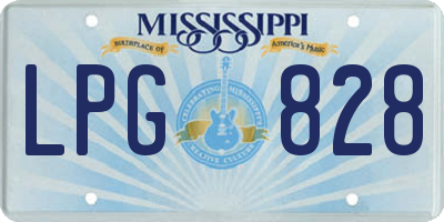 MS license plate LPG828