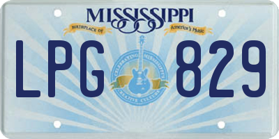 MS license plate LPG829