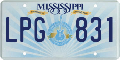 MS license plate LPG831