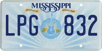 MS license plate LPG832