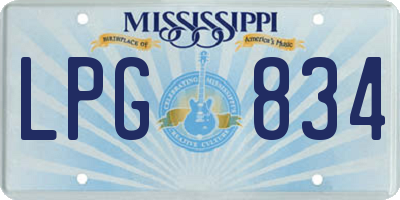 MS license plate LPG834