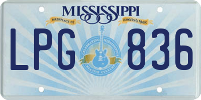 MS license plate LPG836