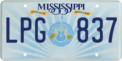 MS license plate LPG837