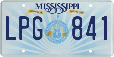MS license plate LPG841