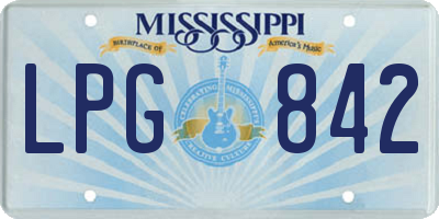 MS license plate LPG842