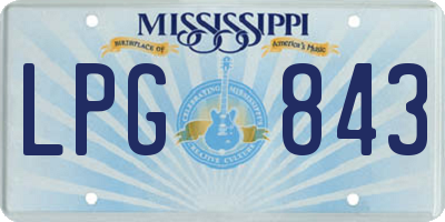 MS license plate LPG843