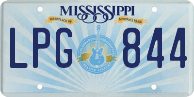MS license plate LPG844