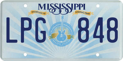 MS license plate LPG848
