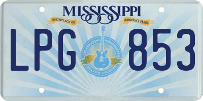 MS license plate LPG853