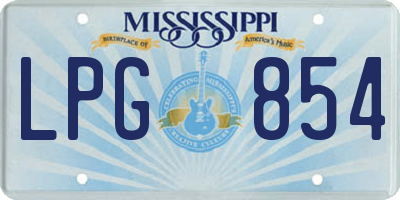MS license plate LPG854