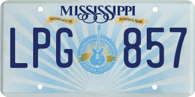 MS license plate LPG857