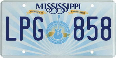 MS license plate LPG858