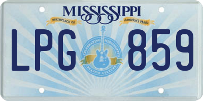 MS license plate LPG859