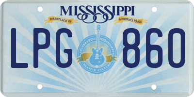 MS license plate LPG860