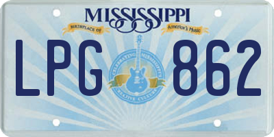 MS license plate LPG862