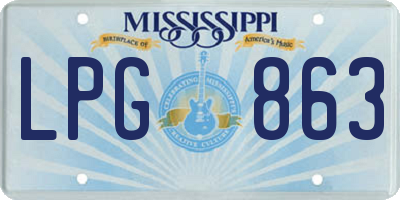 MS license plate LPG863
