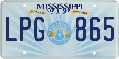 MS license plate LPG865