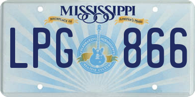 MS license plate LPG866