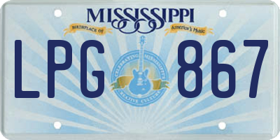 MS license plate LPG867