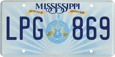 MS license plate LPG869