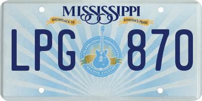 MS license plate LPG870