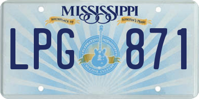 MS license plate LPG871